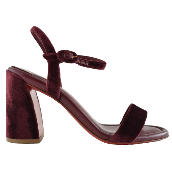 Christian Louboutin Miss Jane Sandal 85 Burgundy Red Ankle Strap Block Heel 36.5 - Picture 1 of 13